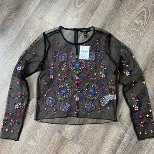 BRAND NEW F21 Embroidered Top